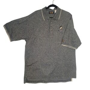 Disney Foursome Grumpy Golf Polo Shirt Mens XL Grey Textured‎ Cotton Walt Disney